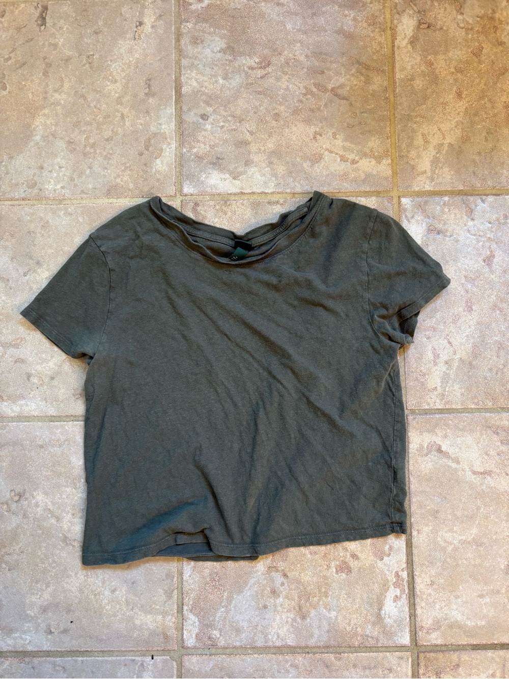 wild fable Olive Cropped Short Sleeve Crewneck Tee
